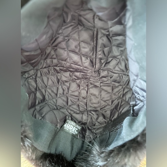 Fourrures Audet Genuine Black mink Fur Hat Bonnet Suede Leather Black - Picture 3 of 10